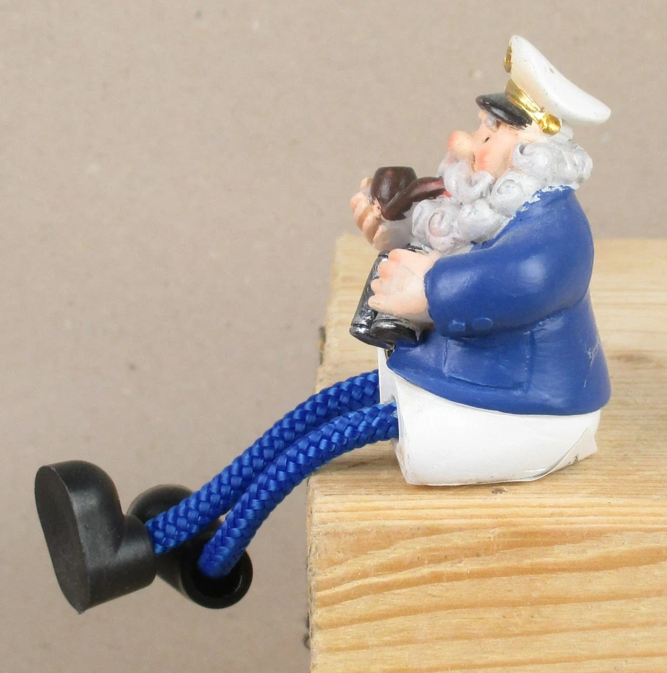 Maritime Deko Figur Kantenhocker Kapitän Fernglas Pfeife Seemann Sitzhöhe 5cm CG - Bild 3 von 4