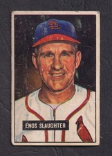 1951 Bowman Enos Slaughter # 58 Good-Very Good St. Louis Cardinals