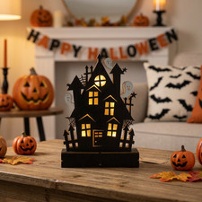 Spooky Haunted House Ghosts LED Halloween Decor Table Desk Shelf Decoration