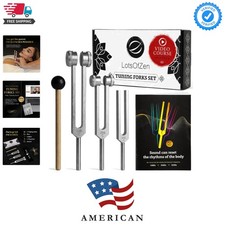 Tuning Forks for Healing Set 128Hz, 256Hz, 512Hz Sound Therapy, Chakra Bala...