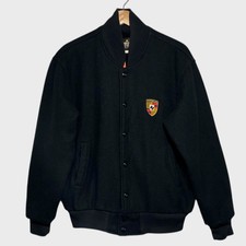 Vintage 1990s Auburn Sportswear Black Porsche Varsity Jacket Medium M