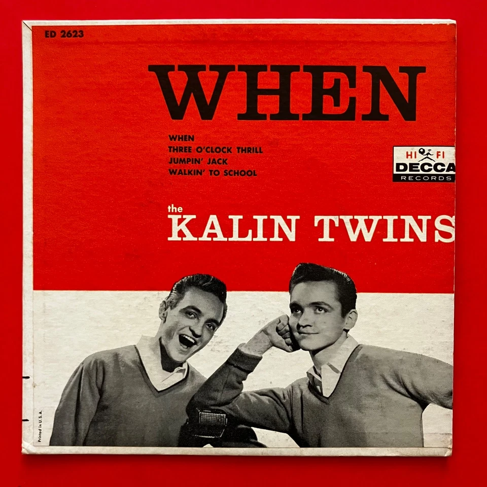 Disco de vinilo The Kalin Twins When 7" 4 pistas EP Decca US Press 1958 Foto 4 de 4