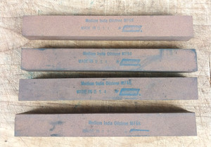 Lot of 4 Norton Medium India Oilstone MF66 Sharpening Stones USA