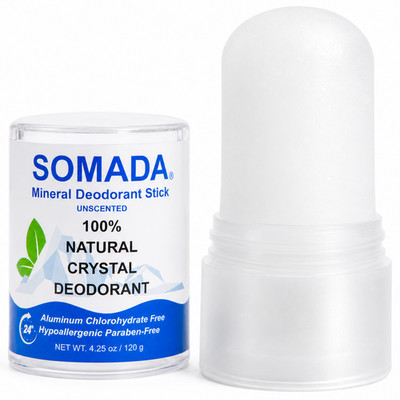 Crystal Mineral Deodorant Stick | Desodorante Piedra de Alumbre 4.25oz Natural