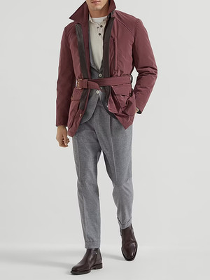 NWT$10,900 Brunello Cucinelli Padded Safari Coat W/Detachable Belt 50/ 40US A262
