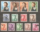 Hong Kong: selection of 13 used stamps, Queen Elithabeth II, 1962-73, Mi#196-209