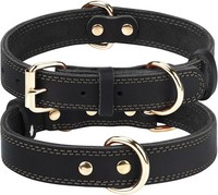 Hundehalsband Leder Schwarz Verstellbar Weich Langlebig FüR GroßE Hunde