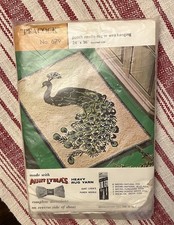 Aunt Lydia Peacock Rug Canvas 24x36 Pattern Stamped Punch Needle Base 679
