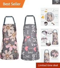 Blooming Floral Aprons - Large Size, Pocketed  Adjustable for All Cooking Needs
