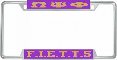 Omega Psi Phi F.I.E.T.T.S. License Plate Frame [Decal Visible Frame - Purple/...