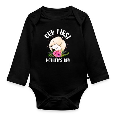 Erster Muttertag Elefant | Our First Mother´s Day Baby Bio-Langarm-Body
