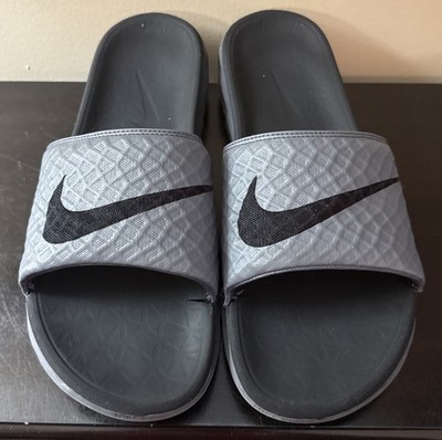 Men s Nike Benassi Solarsoft Slides Sandals Black/Grey 705474-090 Size 13