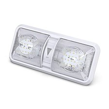 RV LED Ceiling Double Dome Light Fixture with Dimmer Switch Interior 1