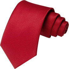 Solid Color Tie Mens Necktie for Business and Wedding