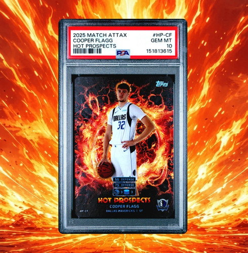 Cooper Flagg 2025 Topps Match Attax Hot Prospects Rookie PSA 10 Gem Mint Low POP