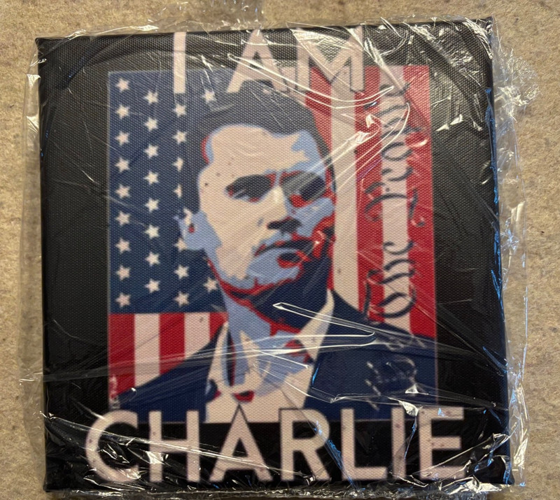 Charlie Kirk TPUSA Version 1 -Digital Artwork on Canvas 8x8 NEW -LAST ONE 
