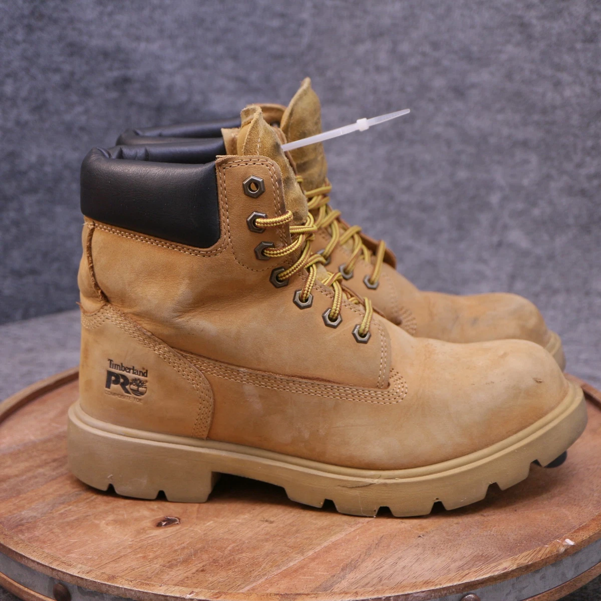 Timberland PRO Work Boots Mens 8.5W Wheat Waterproof Soft Toe 65030 Anti-Fatigue Timberland 6” Premium Waterproof Boot “Wheat” Size 8 US Men  main image 4