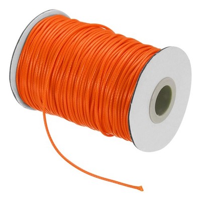 Waxed Cord 1.5mm Waxed Thread 87 Yard Wax String Leather Cord (Orange)