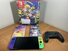 Nintendo Switch OLED Splatoon Special Edition Console Complete- Includes Extras!