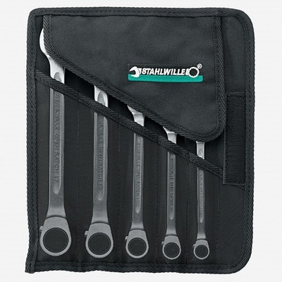 Stahlwille 17/5 OPEN RATCH Combination Ratcheting Spanner Set, Metric, 5 Pieces,