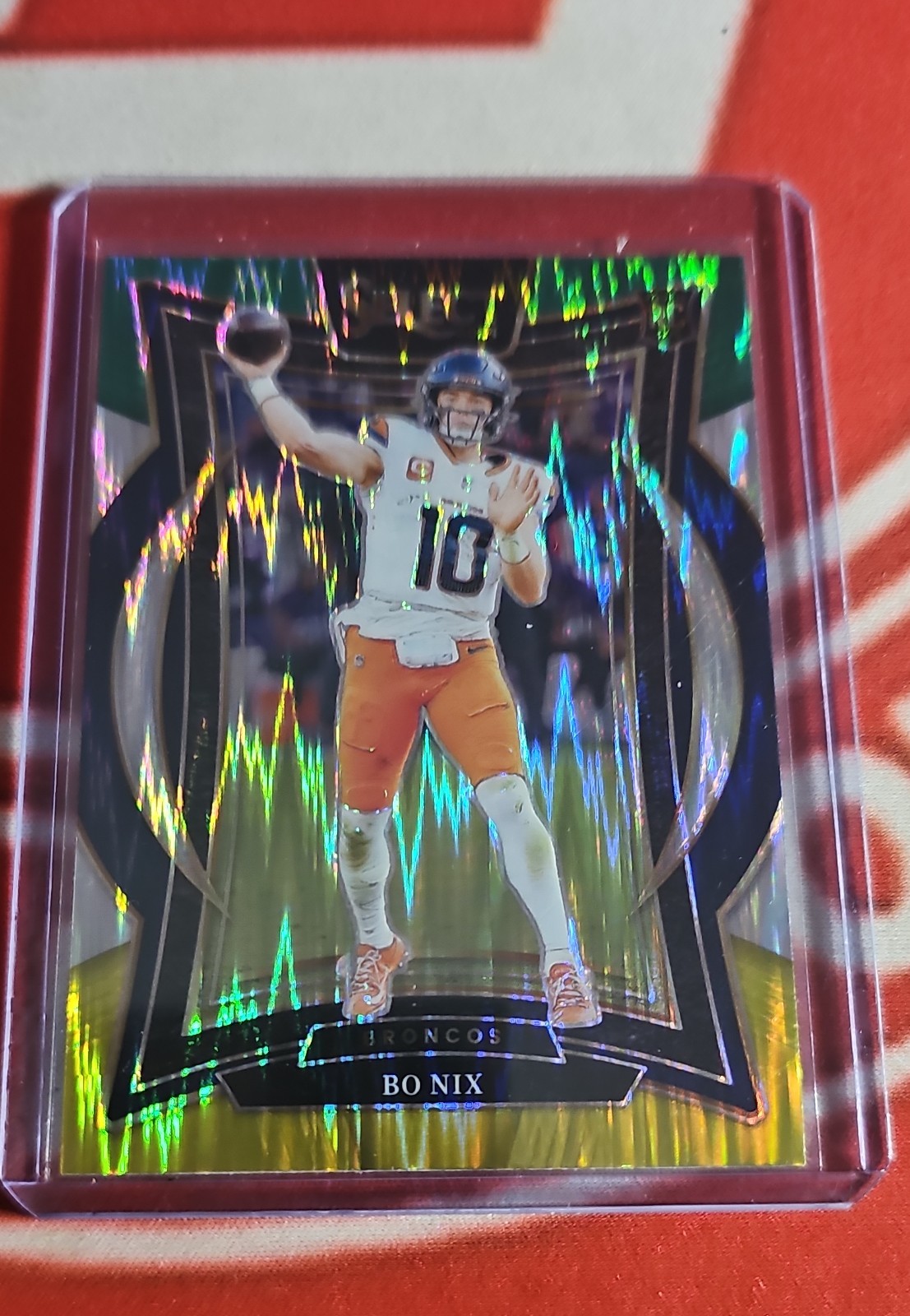 2024 Panini Select - Concourse Bo Nix #30 Green & Yellow Shock Prizm (RC)