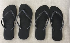 Havaianas Black Flip Flop Sandals Women's Size 9/10 Set Of 2 Pairs