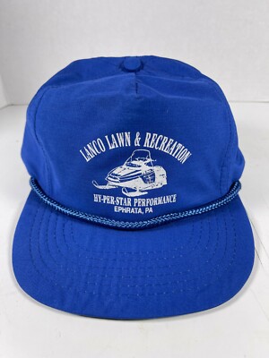 Lanco Lawn Recreation Hyper Star Perform Snowmobile Blue ROPE Vintage Cap Hat 