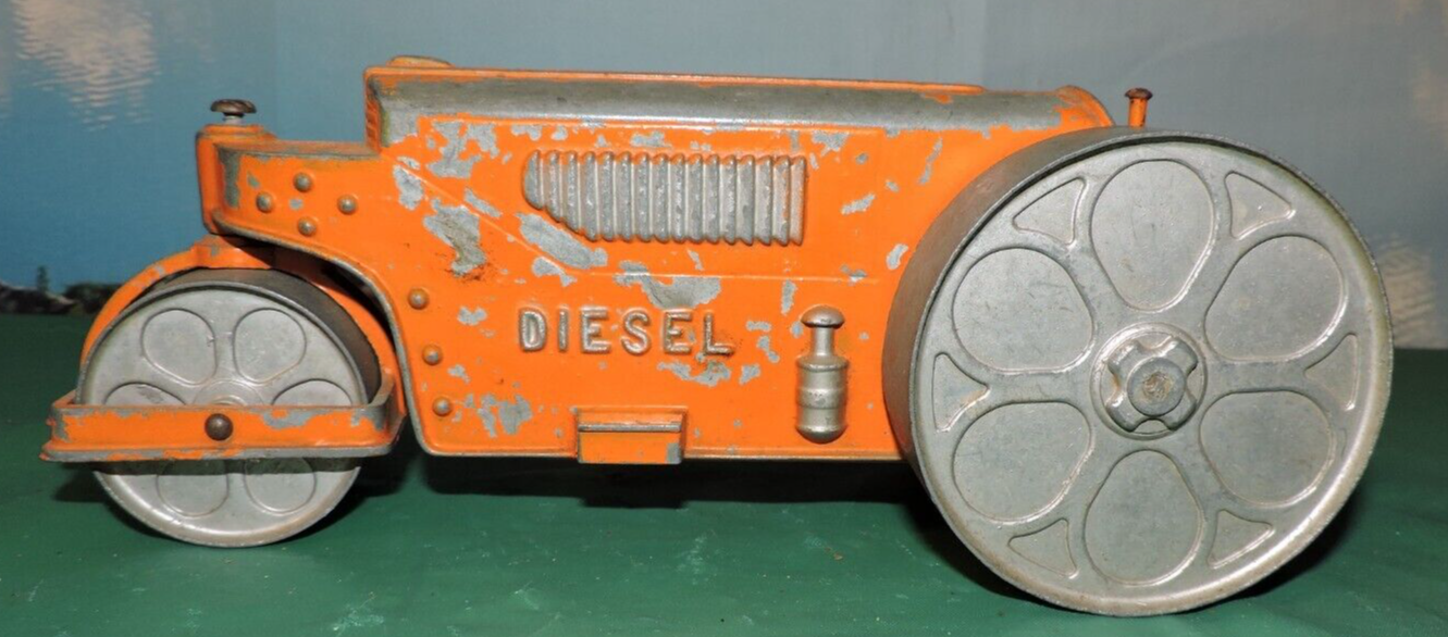 VINTAGE HUBLEY TOY DIESEL 480 METAL STEAM ROLLER WITH SOLID WHEELS eBay