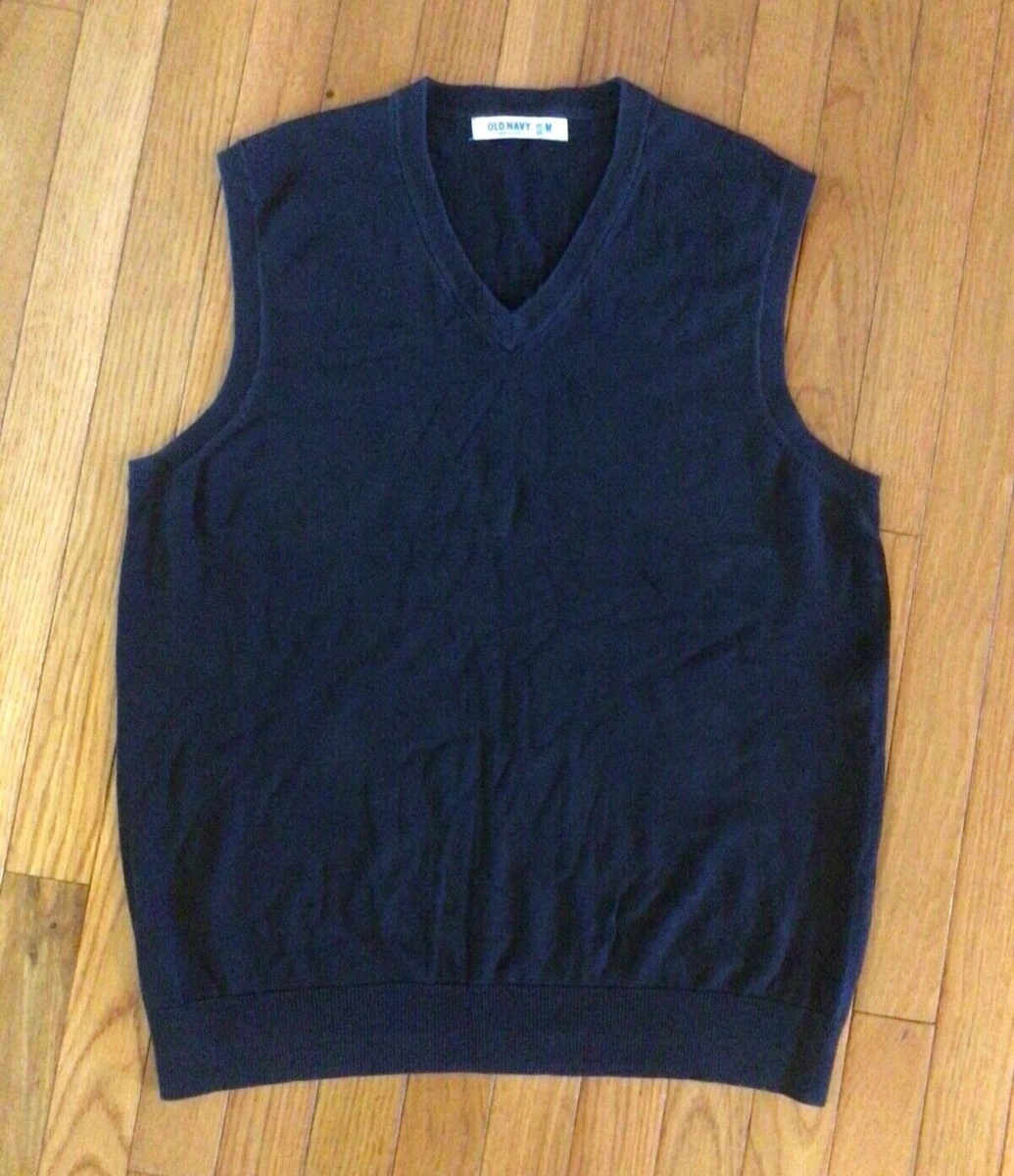 Mens Old Navy Black Sweater Vest V Neck Size Medium M EUC eBay
