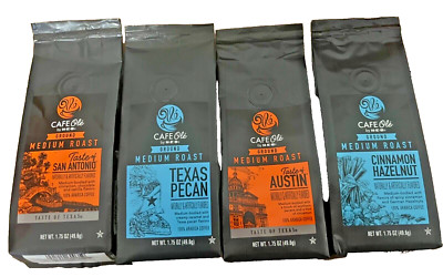 4  Assorted CAFE Ole  by H-E-B Coffee Grounds All Medium Roast Texas 1.75 oz