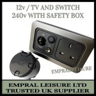 Camper Van 12v TV Socket 240v Socket Motorhome Caravan TV Aerial CBE C-Line 12v