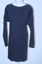 MICHAEL KORS Women's Jersey Knit Navy Zipper Detail at Shoulders Dress Sz S