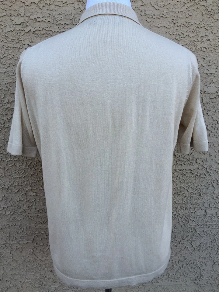 Camisa polo masculina XL Zylos dourada designer George Machado bege acrílico A34 - Imagem 4 de 4