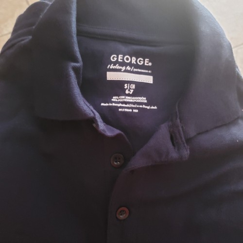 School Uniform Polo for Boys Navy Blue- Size 6/7 Long Sleeve set of 2 - Picture 2 of 2