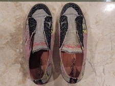 Women  s Don Ed Hardy Designs Canvas Sneakers Shoes Pink Silver Black. Birds Sz 9