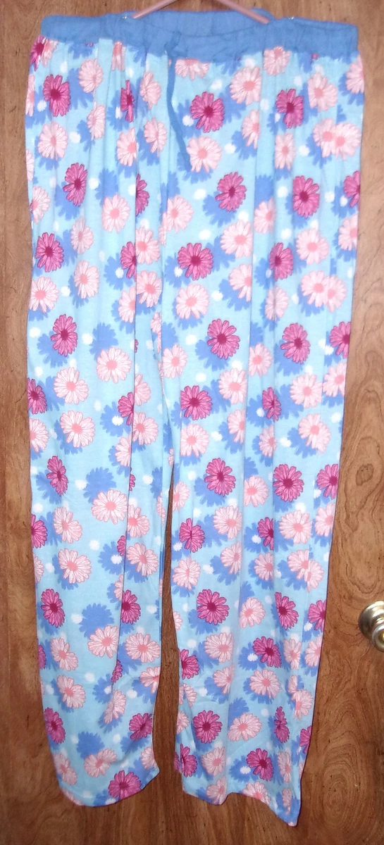 Mayfair Ladies Lounge Pajama Pants 2X cotton-poly blue white peach