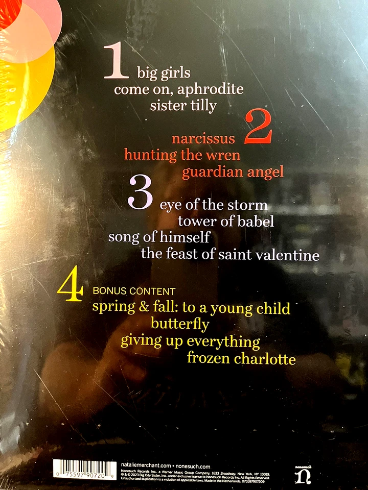 Natalie Merchant сохранить ваше мужество прозрачный золотой винил новый запечатанный 2lps - Изображение 4 из 4