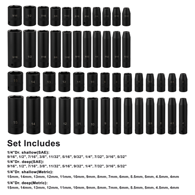 3 8 Impact Swivel Socket Set – 67 Piece, 6 Point