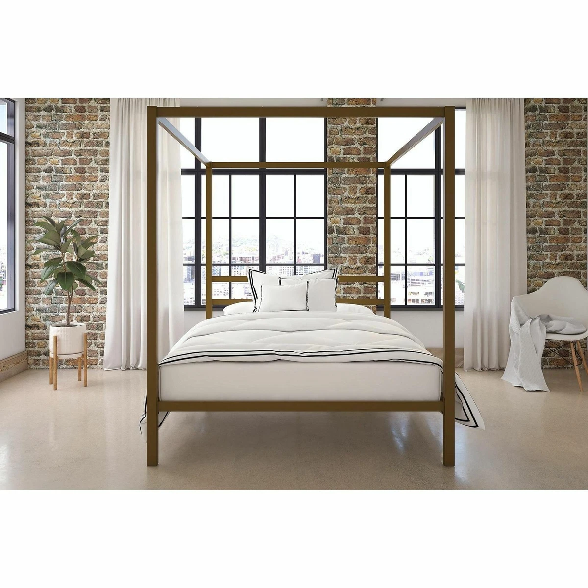 Dhp Modern Canopy Bed Gold Queen Hot Sale innoem.eng.psu.ac.th