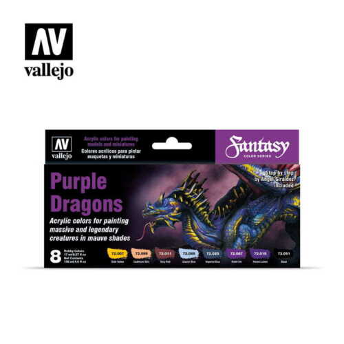 VALLEJO 72305 Fantasy Series : Purple Dragons [ENSEMBLE DE PEINTURE] - Photo 1/1