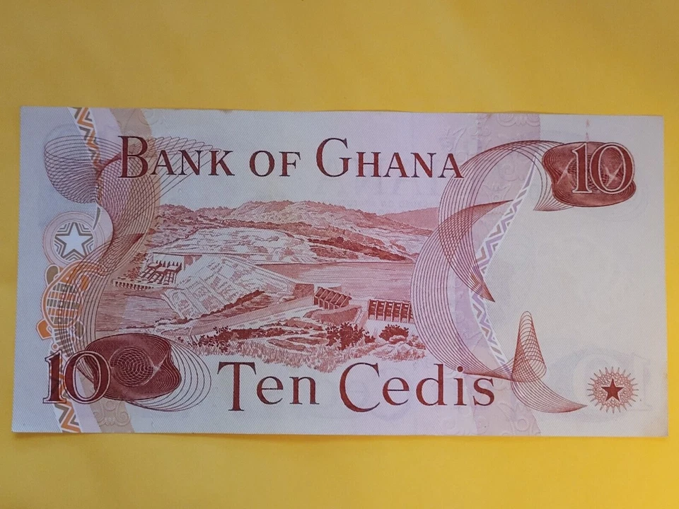 1977 Ghana 10 Cedis Elderly Man Smoking Pipe Bank Note - Image 2 of 2