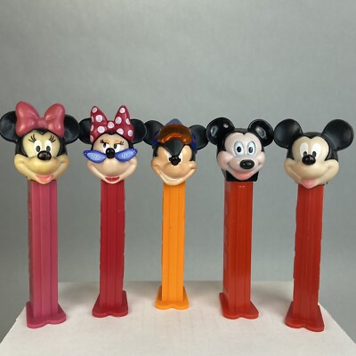 Mickey Mouse & Minnie Mouse Disney Extreme Hair Bow & Googles PEZ Lot of 5