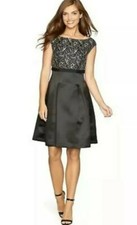 AMERICAN LIVING Womens Lace Satin Pleated Dress Size 8 