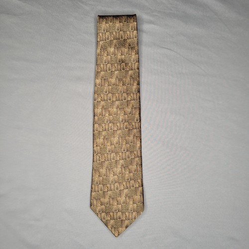 Robert Talbott Tie Gold Brown Best Of Class Nordstrom Hand Sewn Silk Made USA - Picture 4 of 9