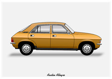 POSTER - AUSTIN ALLEGRO - (A4 A3 A2 sizes) Art Print Car RENDER