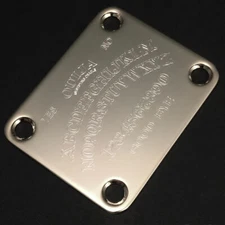 GUITAR NECK PLATE - Engraved Etched - OUIJA BOARD - CHROME