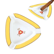 White Cigar Ashtray Holder Ceramic Holder 3 Tube Cigarette Ashtray With Gift Box