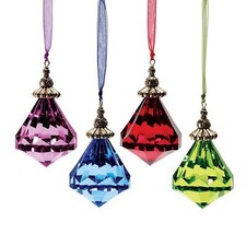 Enesco H2 Gold Top Teardrop Ornament 2.375" H Facets - Select Color