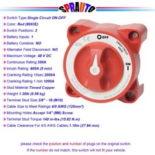 9003 E-series 350a Marine Boat Battery Switch Single Circuit On-off 9003e