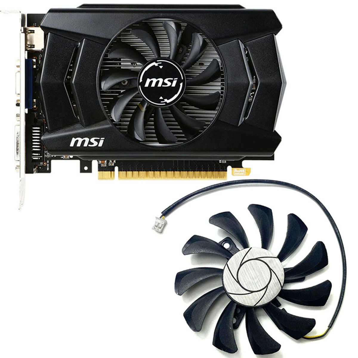 MSI グラフィックボード デュアルファン　750ti Replacement Cooling Fan for MSI GTX750TI 750 740 730 1GB ITX Video